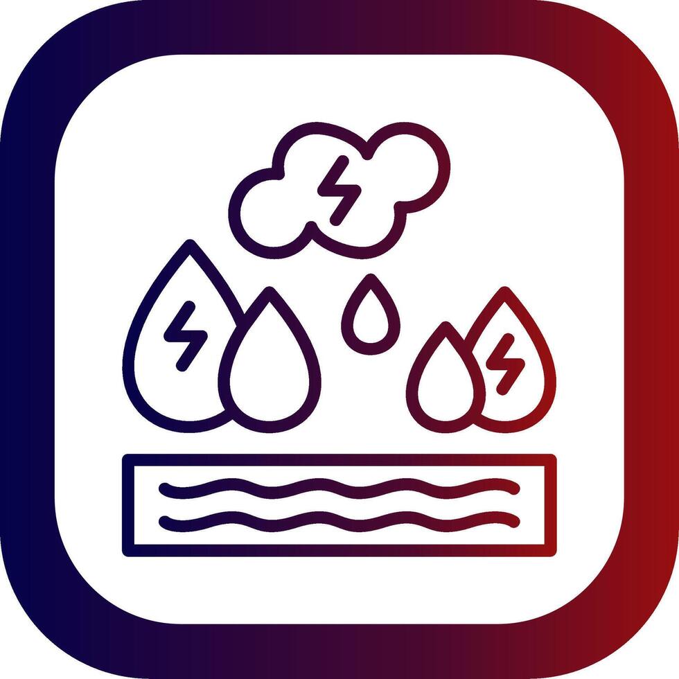 Ocean Energy Line Gradient Round Corner Icon vector