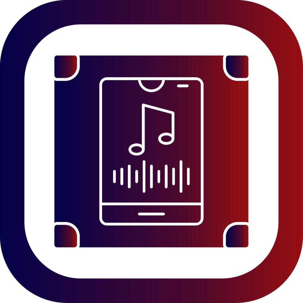 Vertical Rhythm Glyph Gradient Round Corner Icon vector