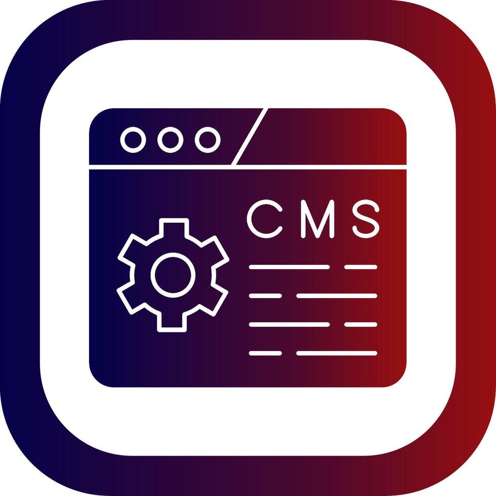 Content Management System Glyph Gradient Round Corner Icon vector