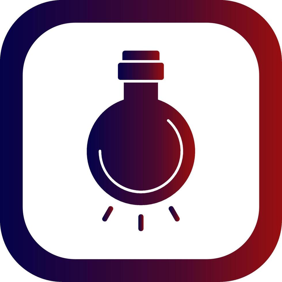 Light Bulb Glyph Gradient Round Corner Icon vector