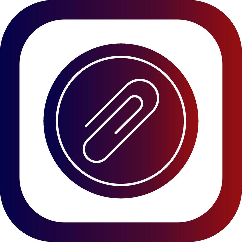 Paper Clip Glyph Gradient Round Corner Icon vector