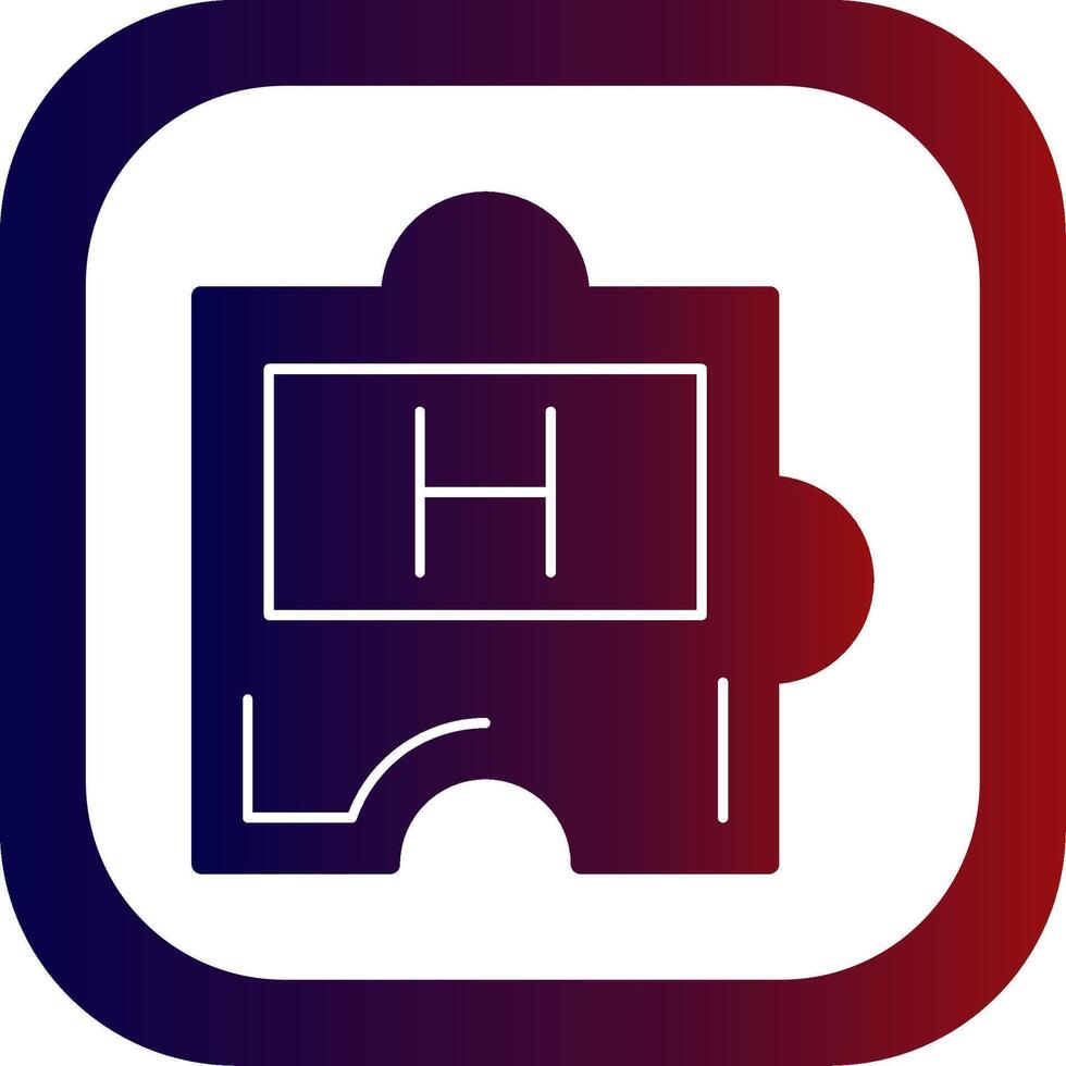 Periodic Table Glyph Gradient Round Corner Icon vector