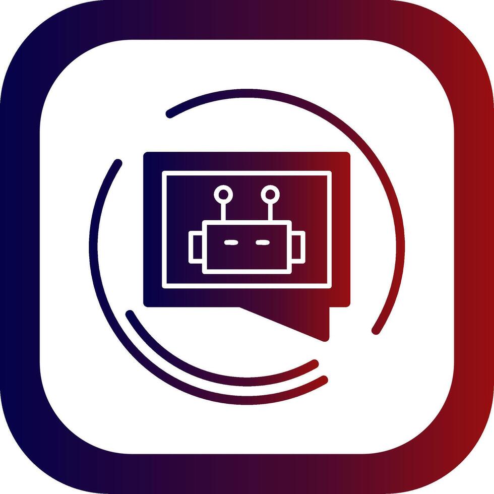 Auto Reply Glyph Gradient Round Corner Icon vector