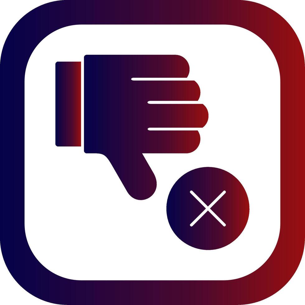 Dislike Glyph Gradient Round Corner Icon vector