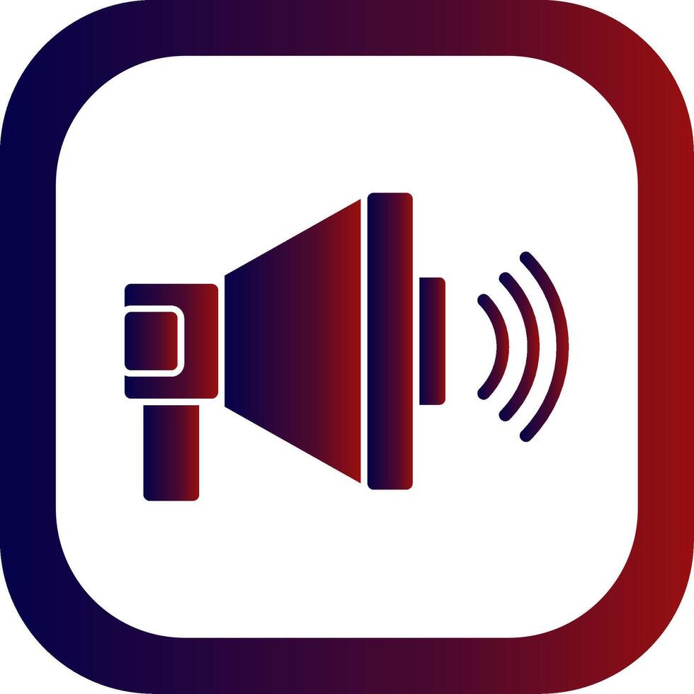 Megaphone Glyph Gradient Round Corner Icon vector