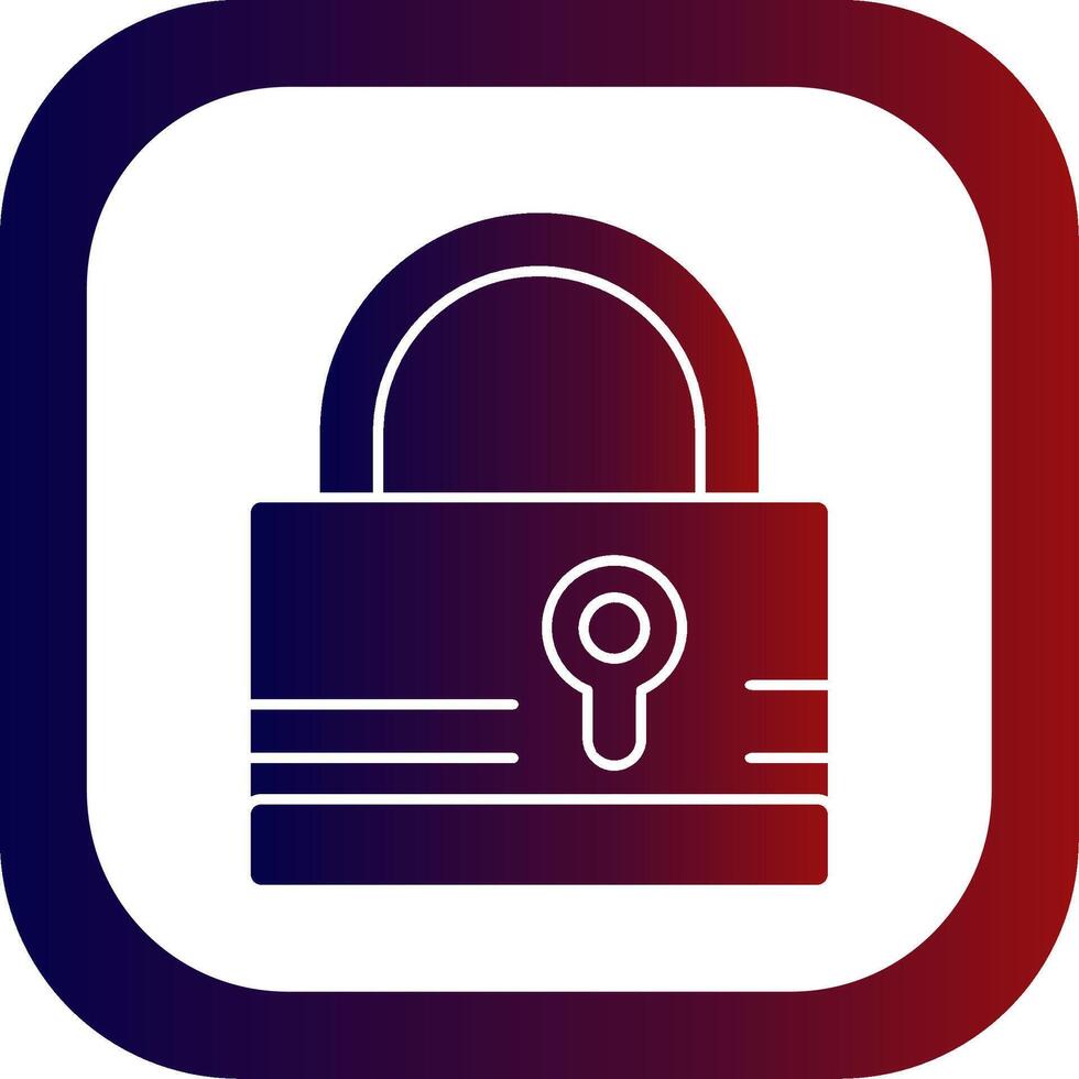 Padlock Glyph Gradient Round Corner Icon vector