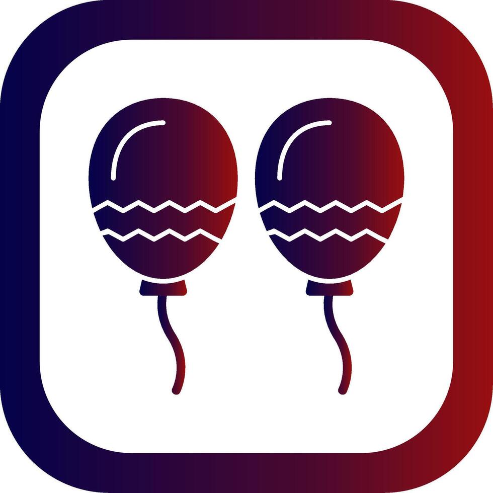 Balloons Glyph Gradient Round Corner Icon vector