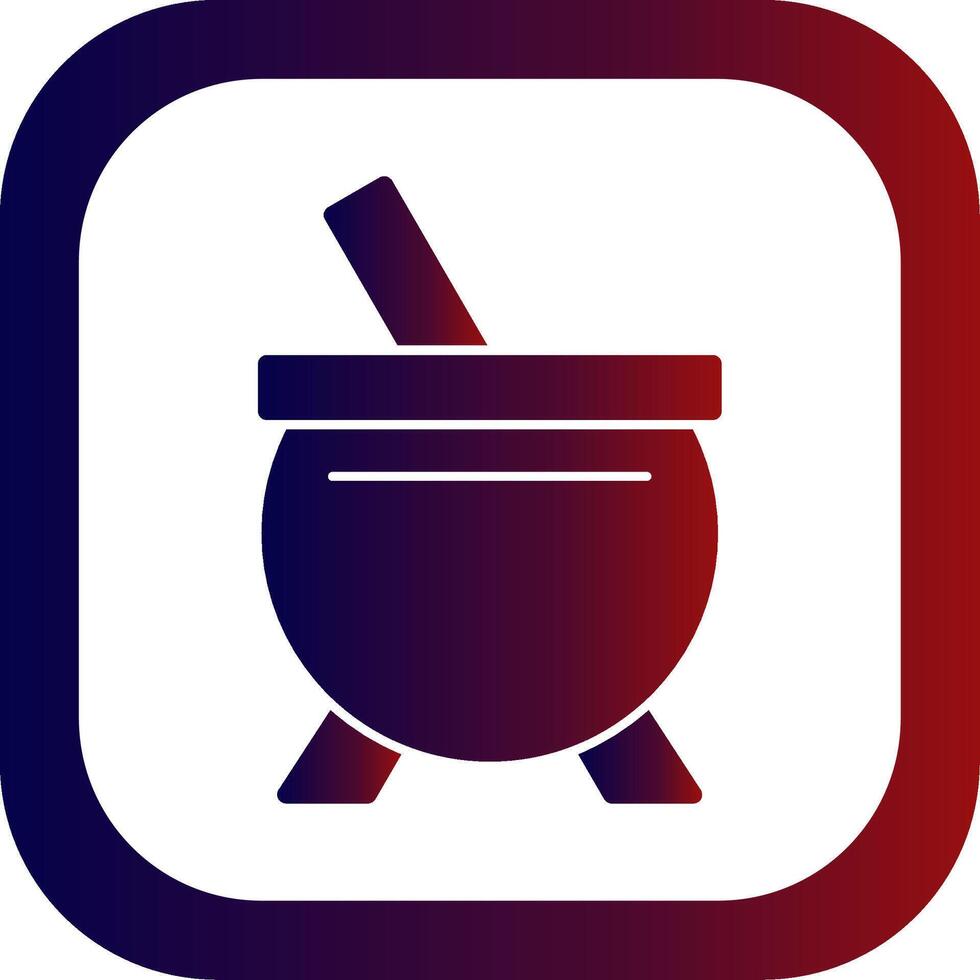 Cauldron Glyph Gradient Round Corner Icon vector