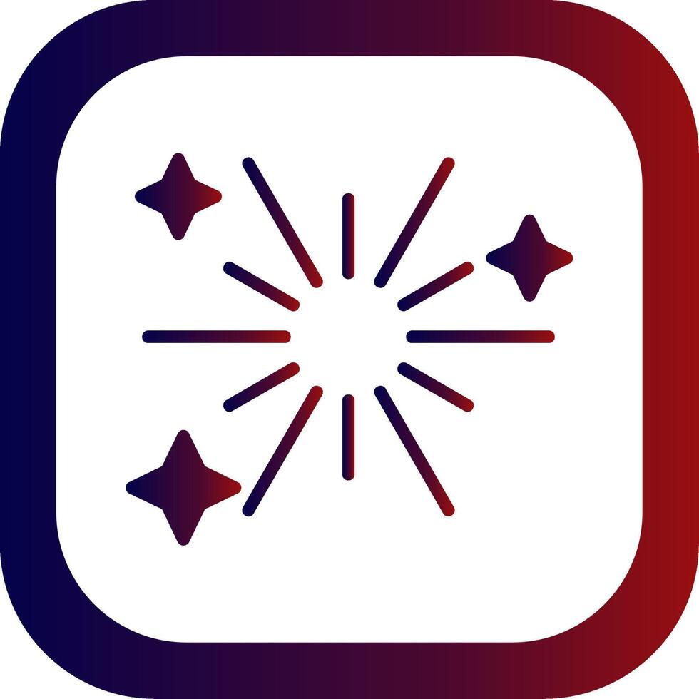 Fireworks Glyph Gradient Round Corner Icon vector