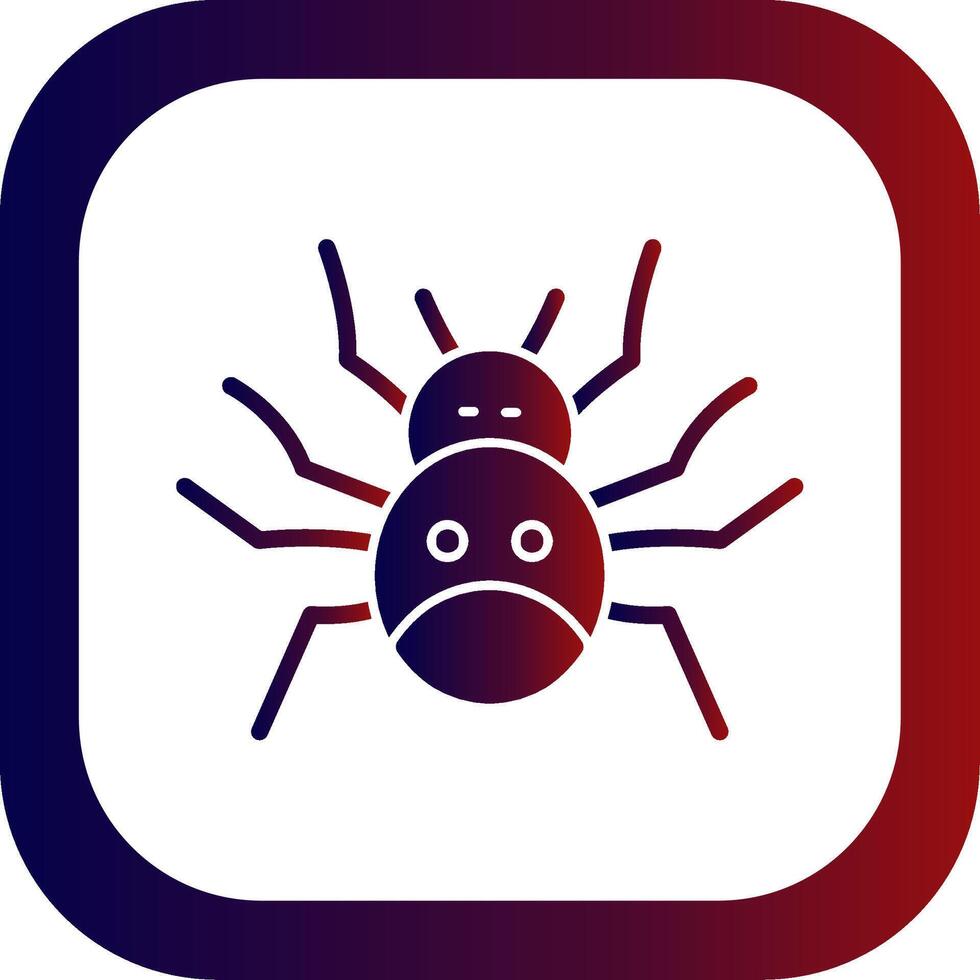 Spider Glyph Gradient Round Corner Icon vector