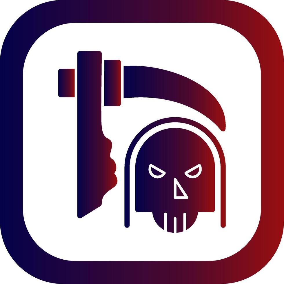 Death Glyph Gradient Round Corner Icon vector