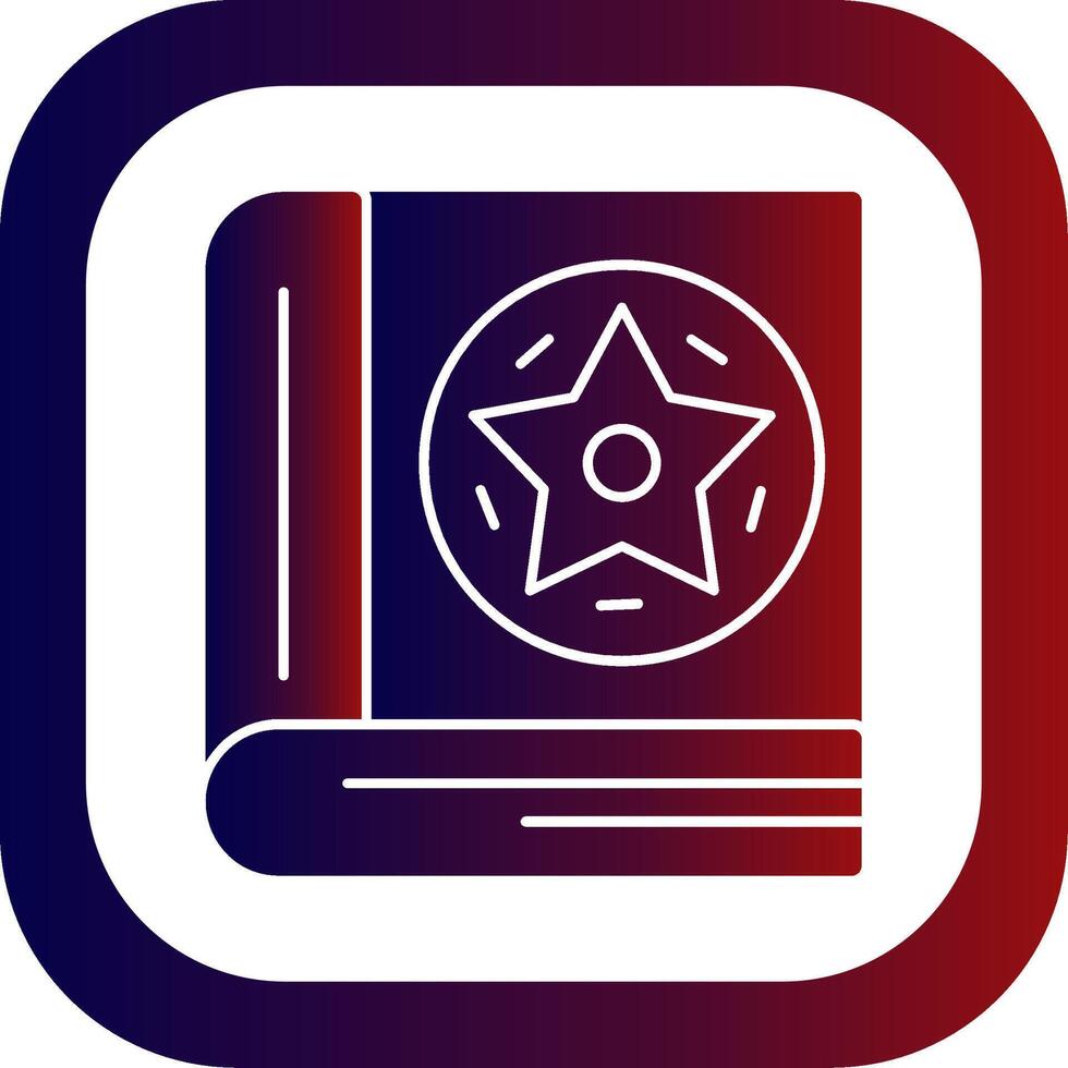 Spellbook Glyph Gradient Round Corner Icon vector