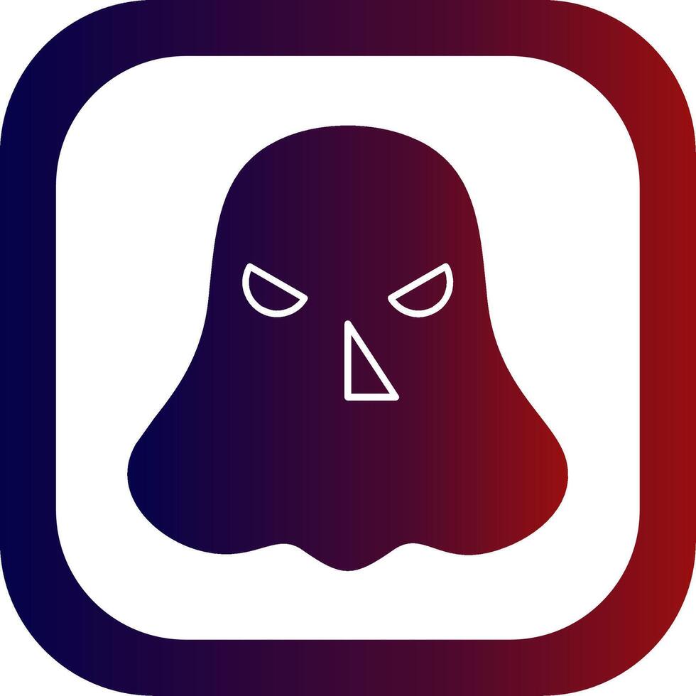 Ghost Glyph Gradient Round Corner Icon vector