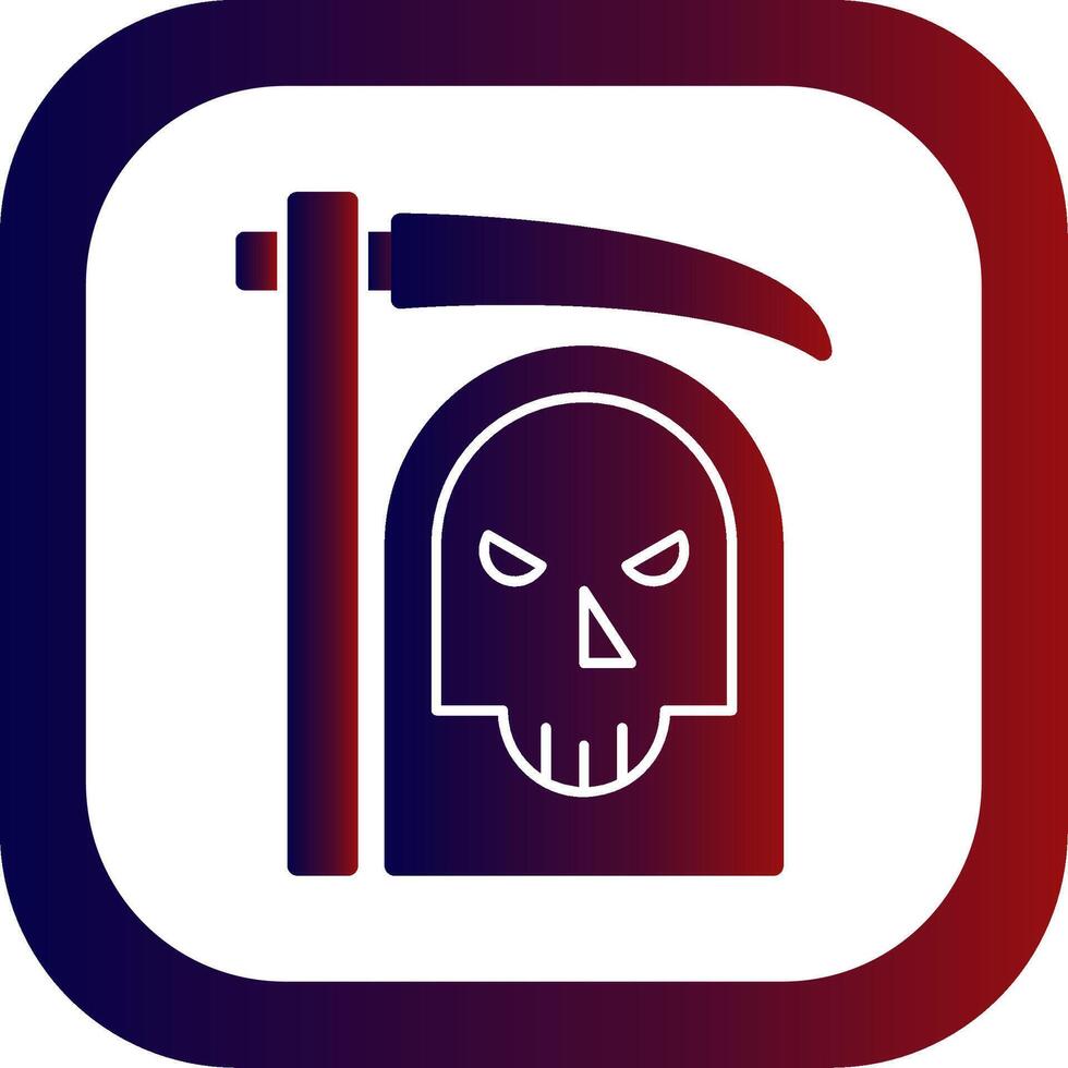 Grim Reaper Glyph Gradient Round Corner Icon vector