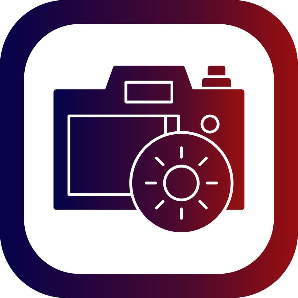 Camera Brightness Glyph Gradient Round Corner Icon vector