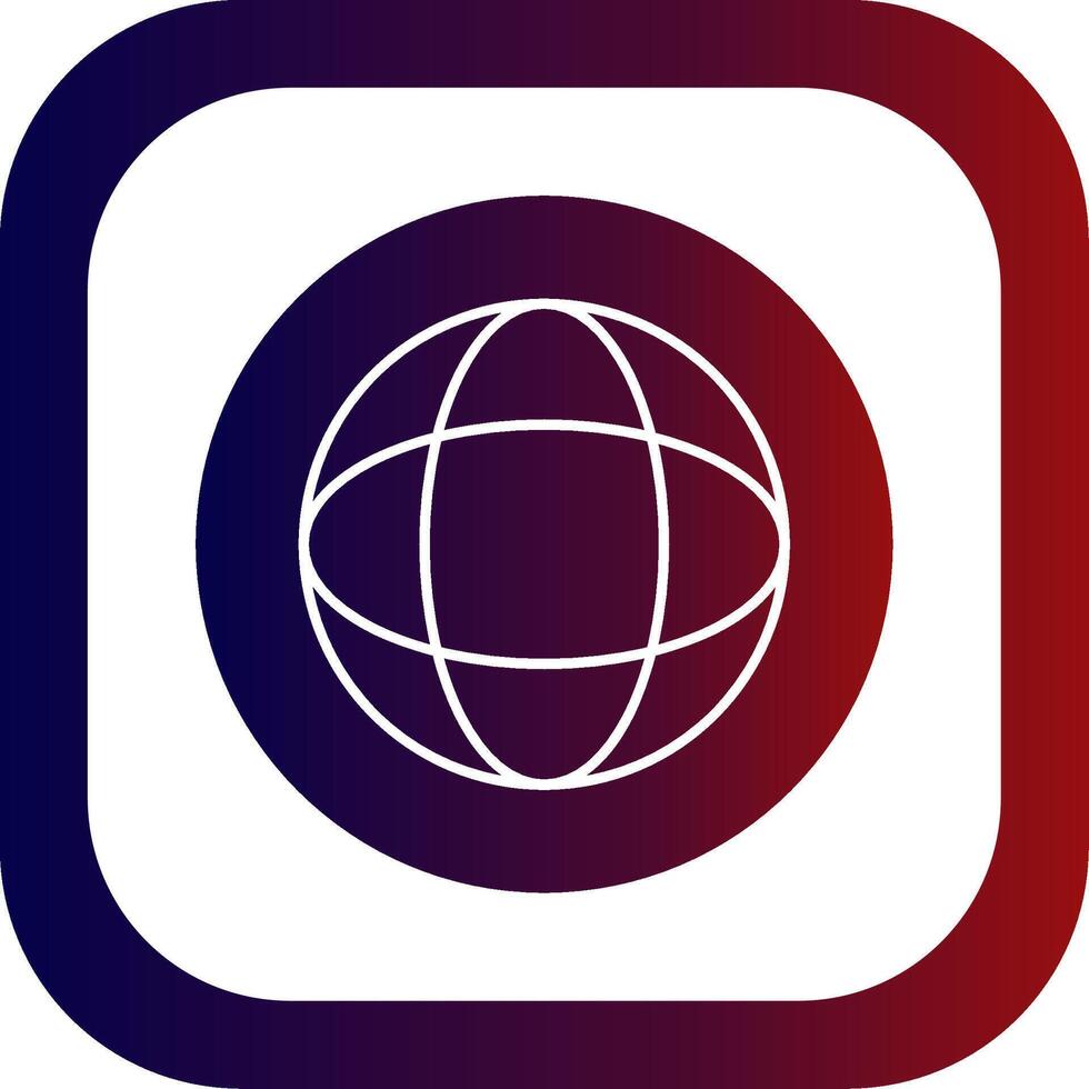 Globe Glyph Gradient Round Corner Icon vector
