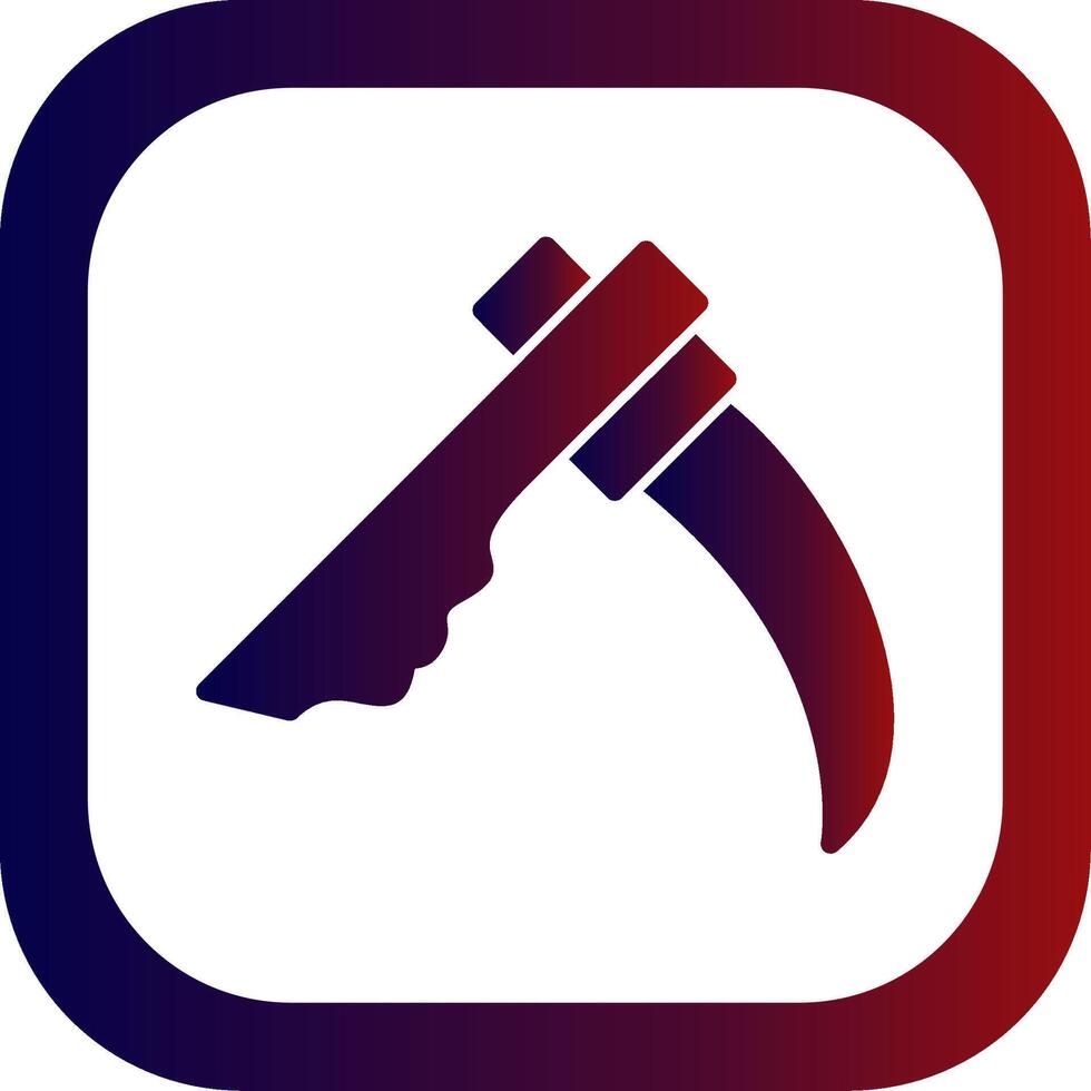 Scythe Glyph Gradient Round Corner Icon vector