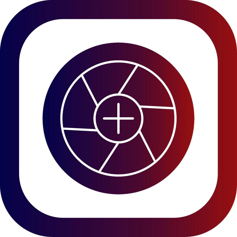 Diaphragm Glyph Gradient Round Corner Icon vector