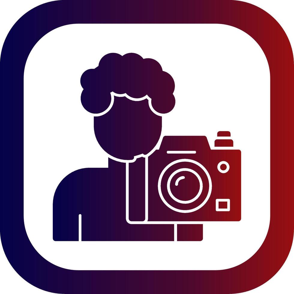 Cameraman Glyph Gradient Round Corner Icon vector