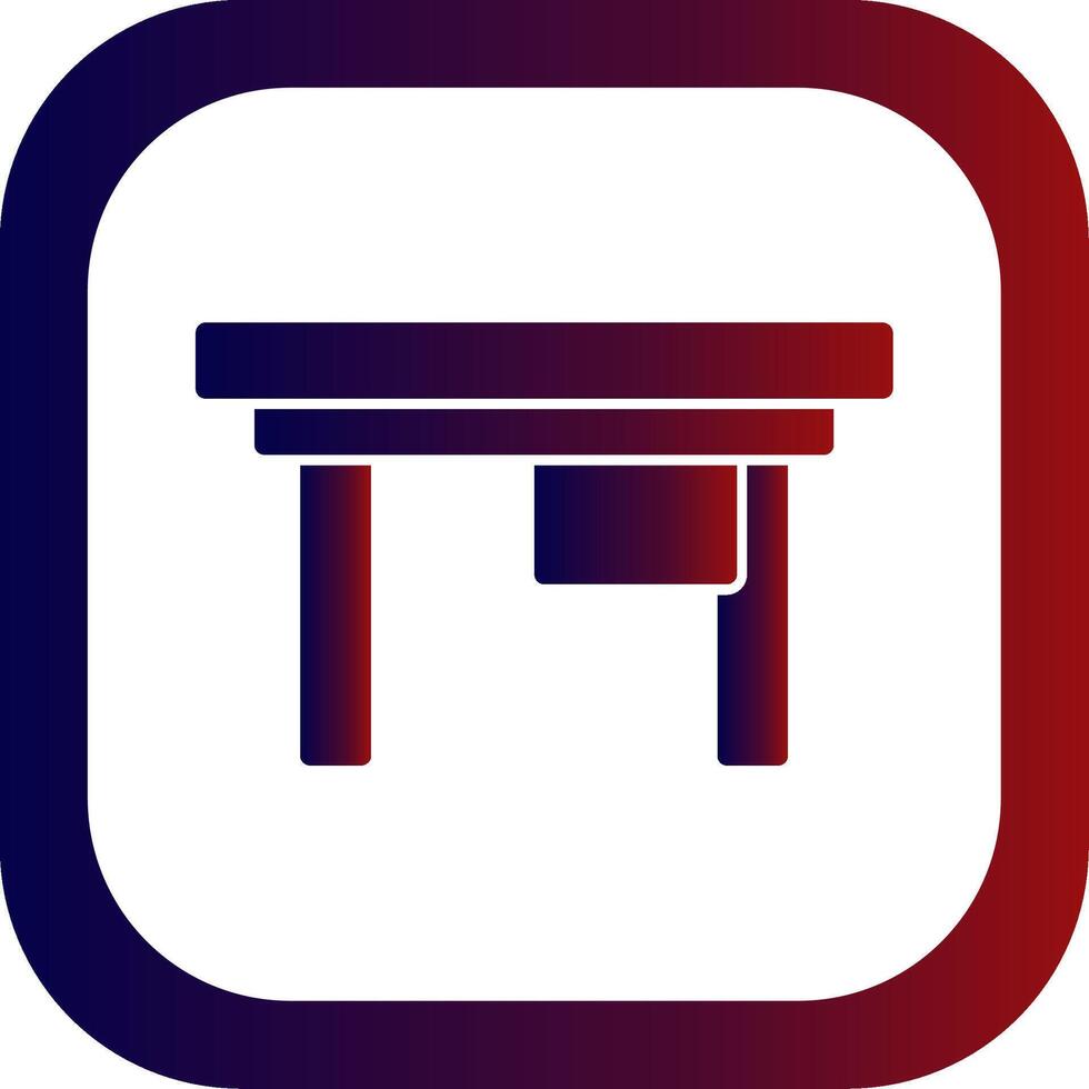 Desk Glyph Gradient Round Corner Icon vector