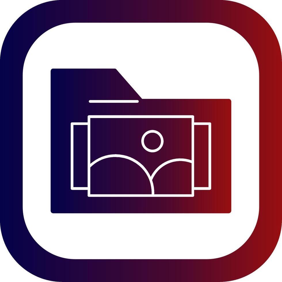 Images Folder Glyph Gradient Round Corner Icon vector