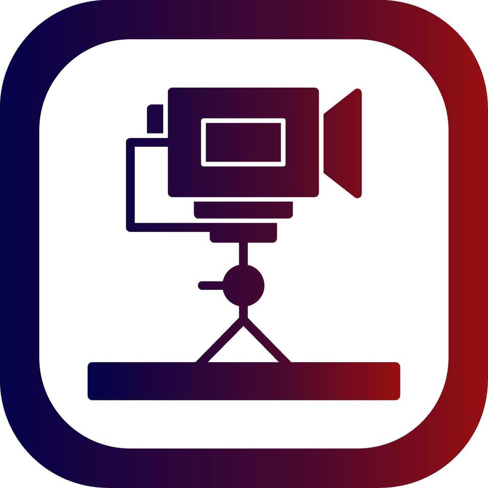 Tripod Camera Glyph Gradient Round Corner Icon vector
