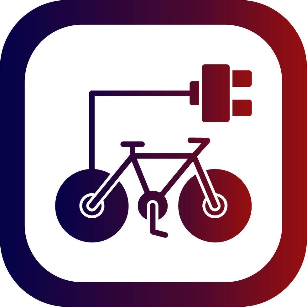 Electric Bike Glyph Gradient Round Corner Icon vector