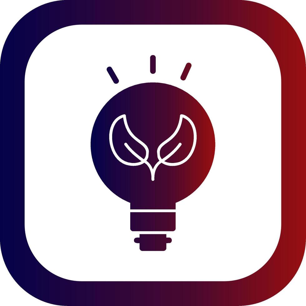 Energy Saving Glyph Gradient Round Corner Icon vector