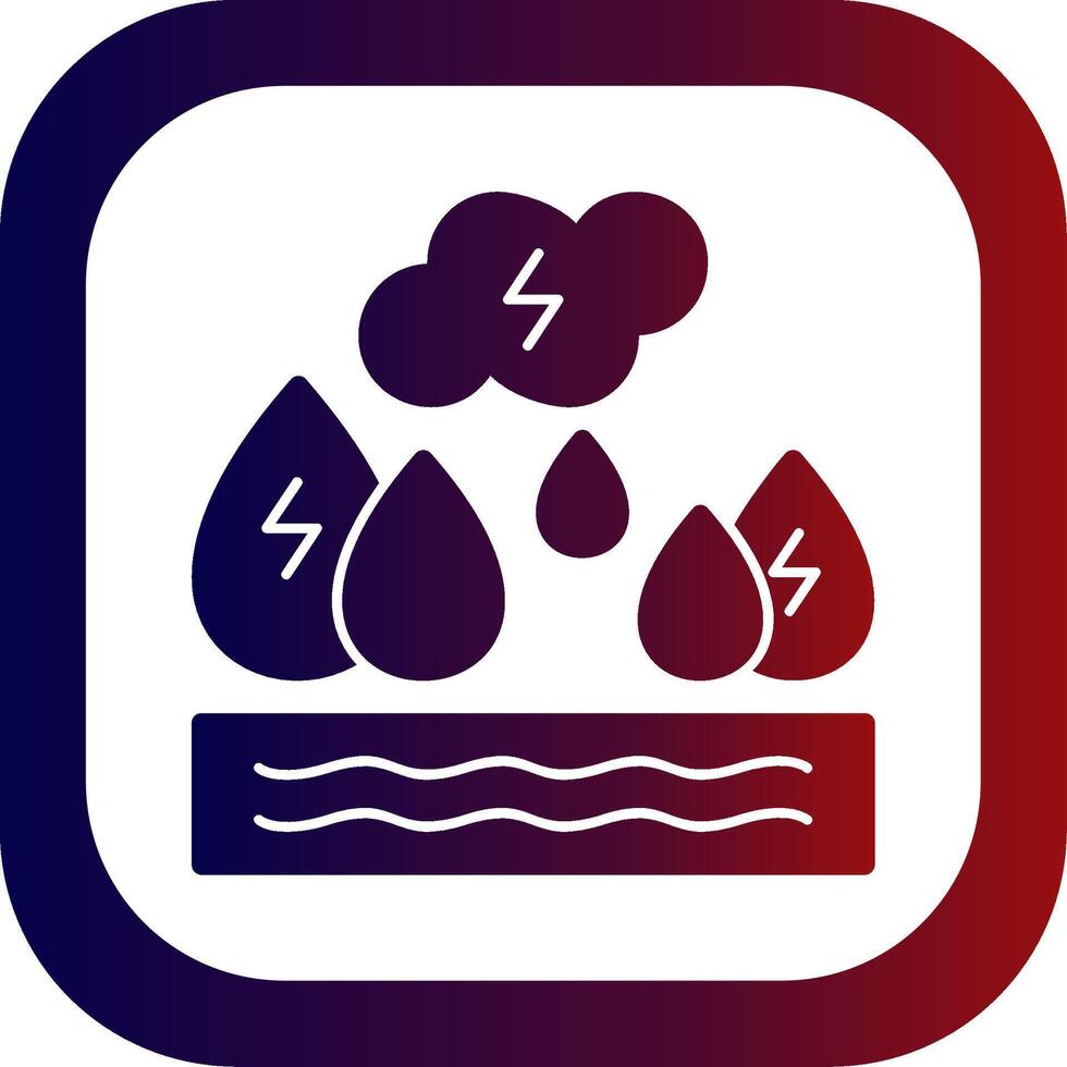 Ocean Energy Glyph Gradient Round Corner Icon vector