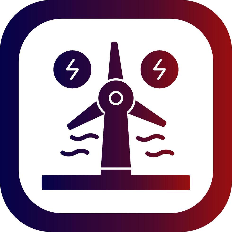 Renewable Energy Glyph Gradient Round Corner Icon vector