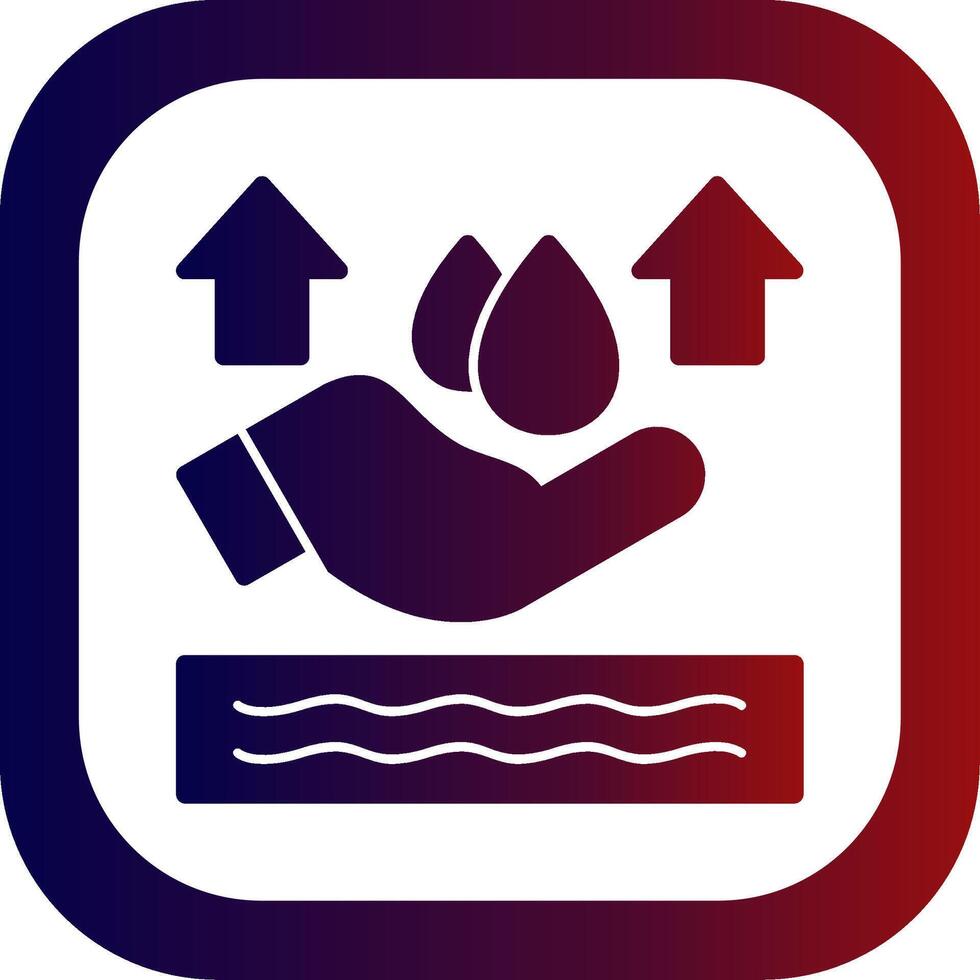 Save Water Glyph Gradient Round Corner Icon vector