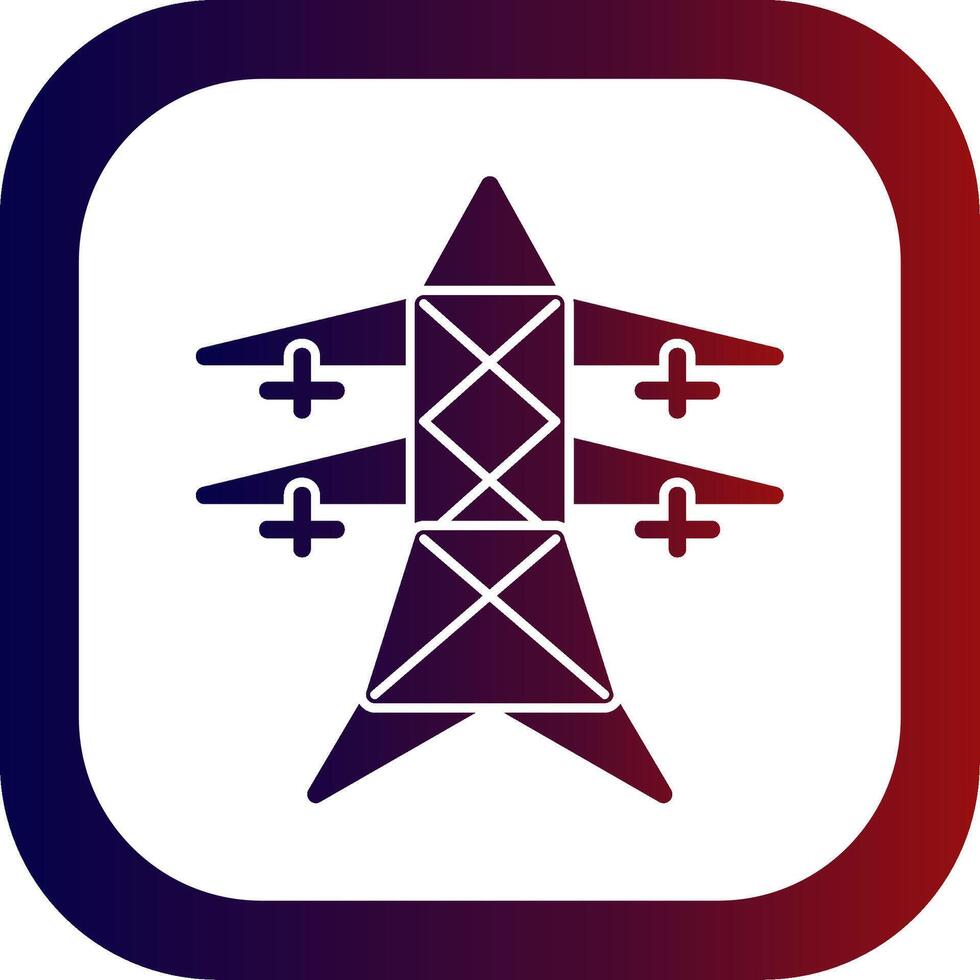 Electric Tower Glyph Gradient Round Corner Icon vector