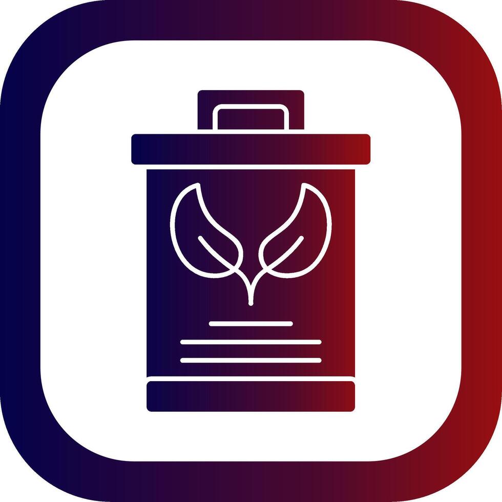Eco Trash Bin Glyph Gradient Round Corner Icon vector
