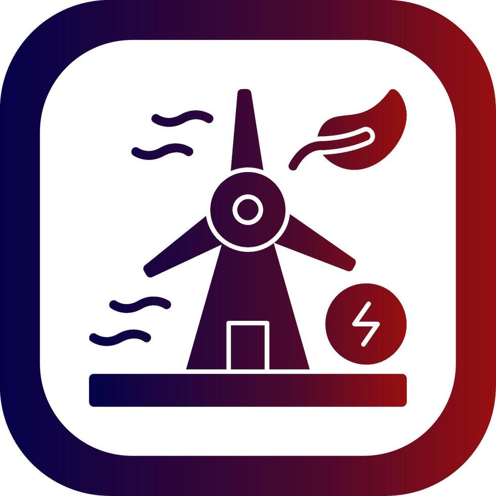 Windmill Glyph Gradient Round Corner Icon vector