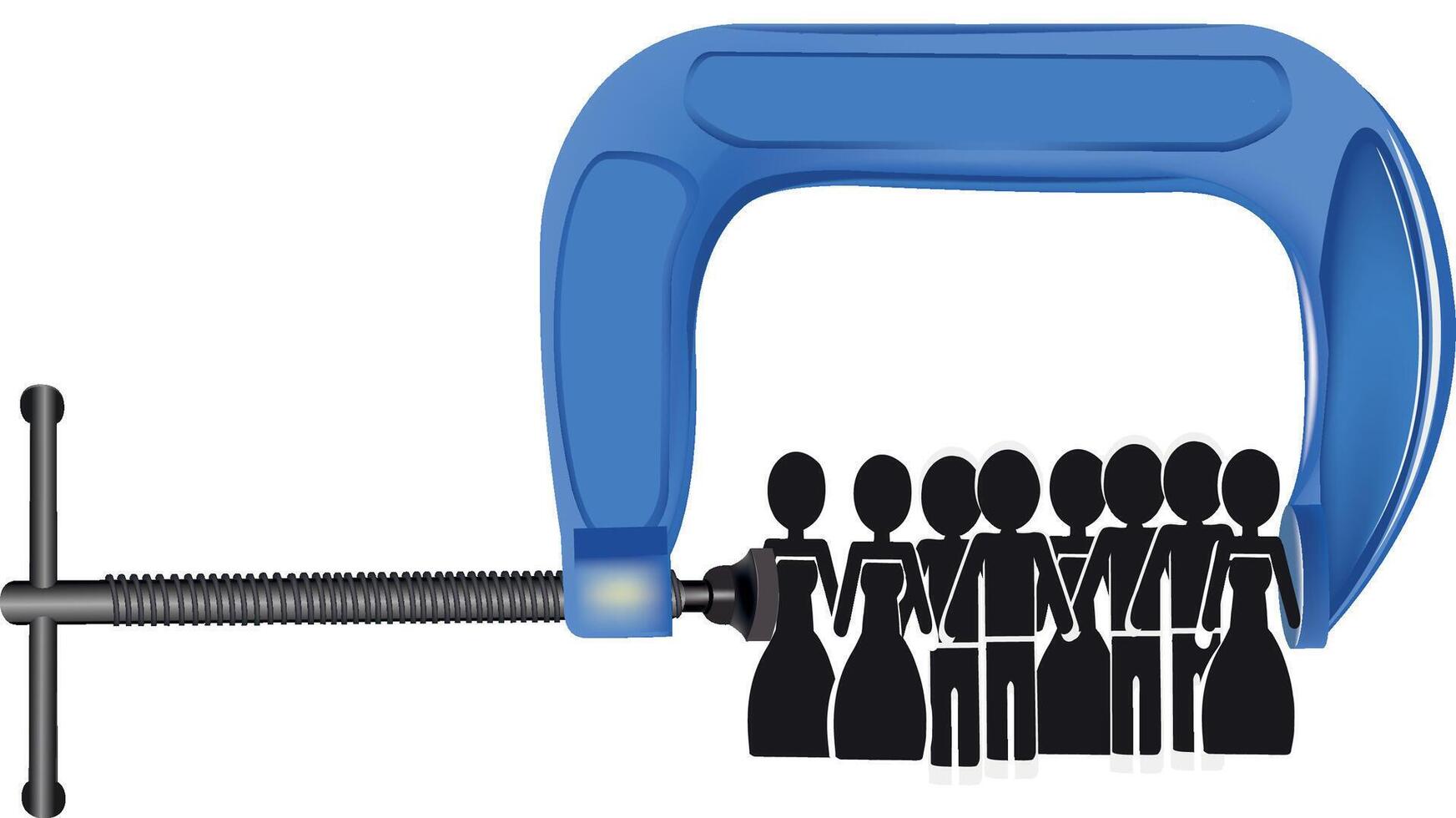 A blue clamp with people on it vector
