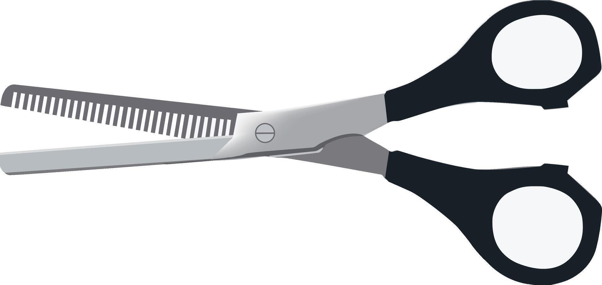 A pair of scissors with a comb on top vector