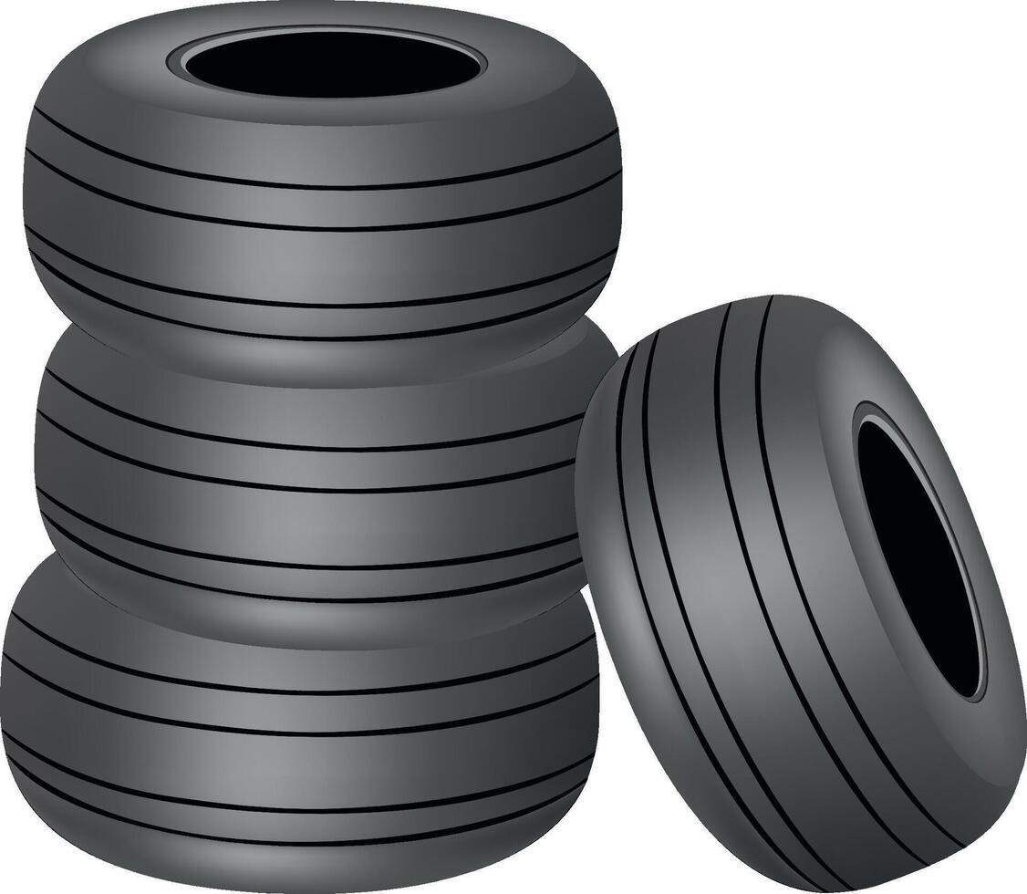 A stack of tires on a white background vector
