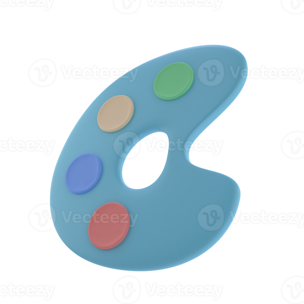 3D Color Palette Isolated Icon Illustration png