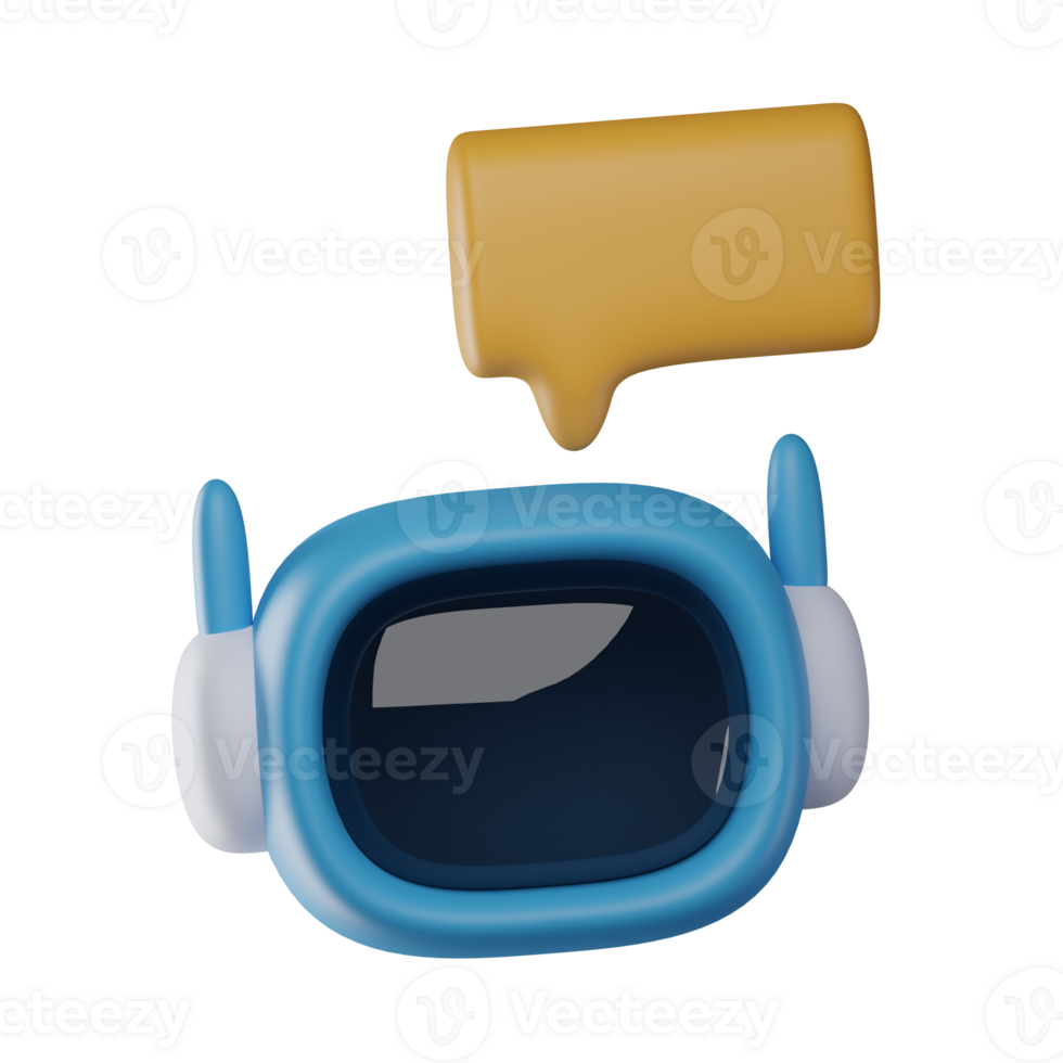 3D Chatbot Isolated Icon Illustration png
