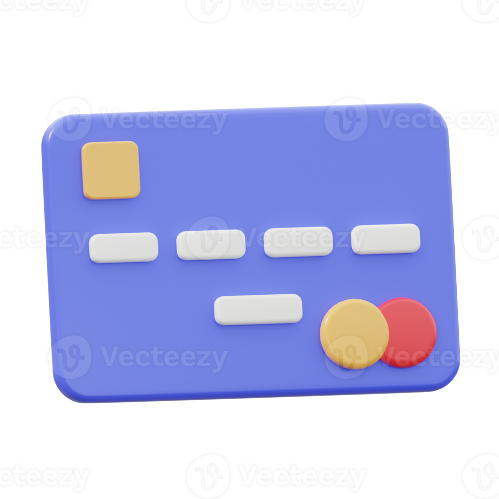 3D Debit Card Isolated Icon Illustration png