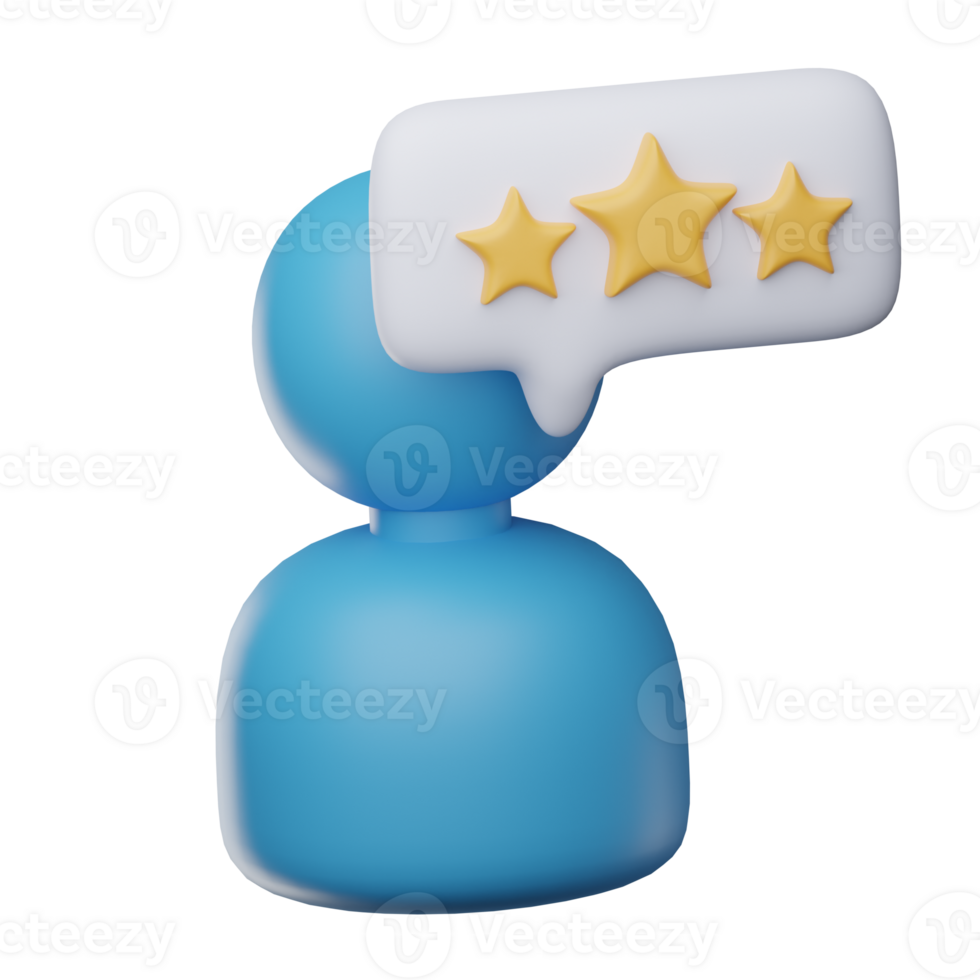 3D Customer Rating Isolated Icon Illustration png