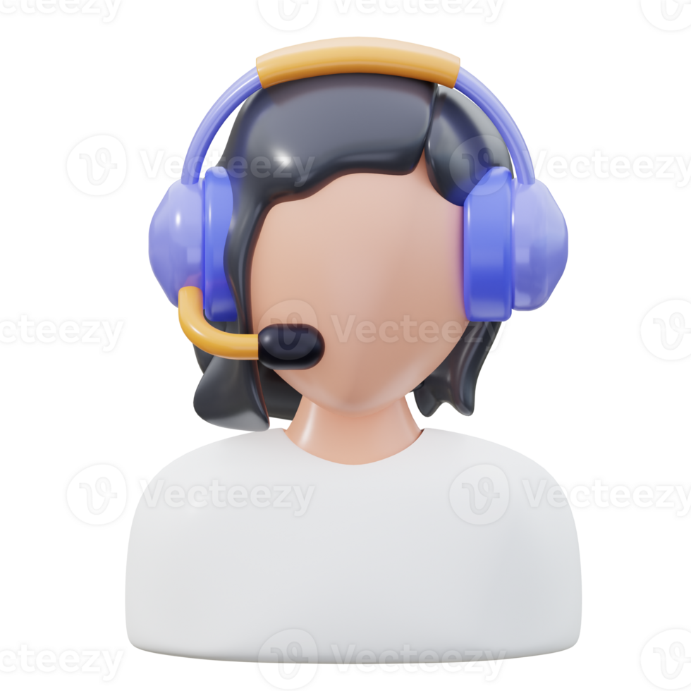 3D Customer Service Isolated Icon Illustration png