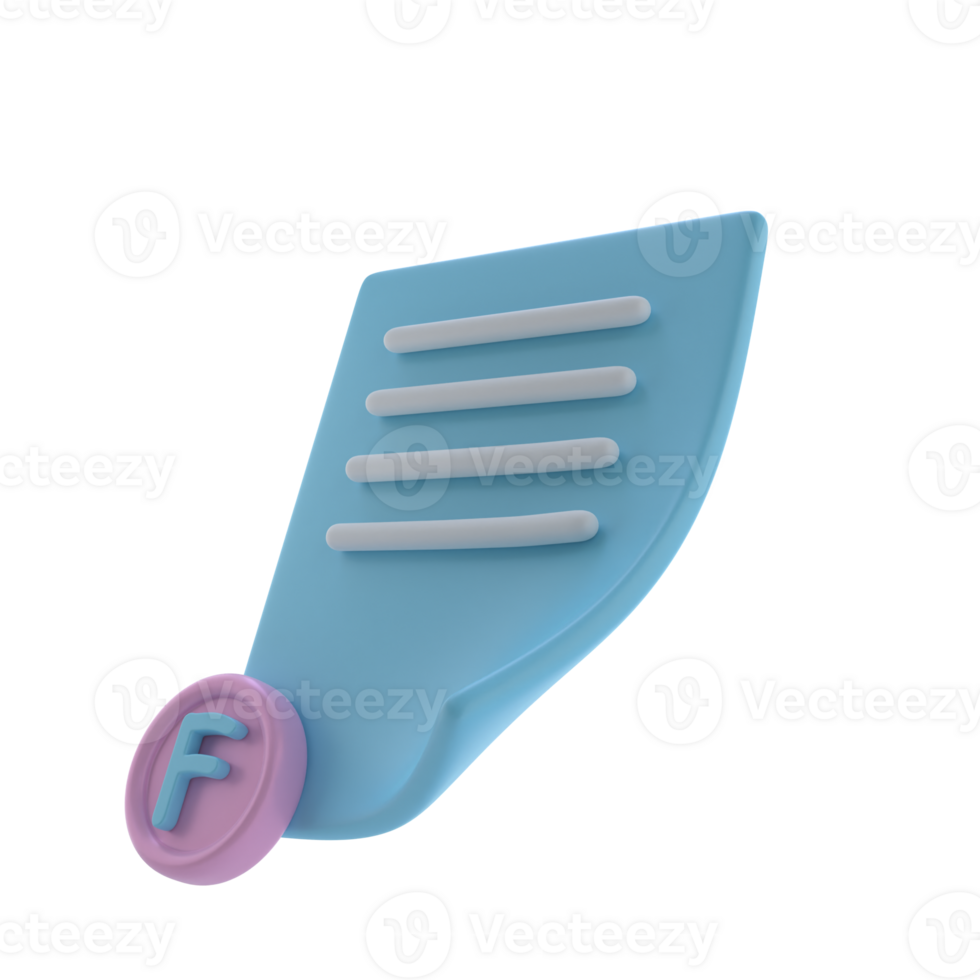 3D Fail Grade Isolated Icon Illustration png