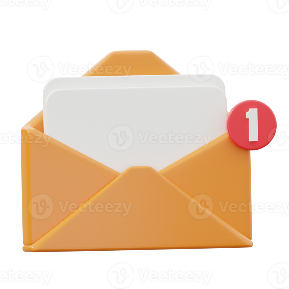 3D Email Isolated Icon Illustration png
