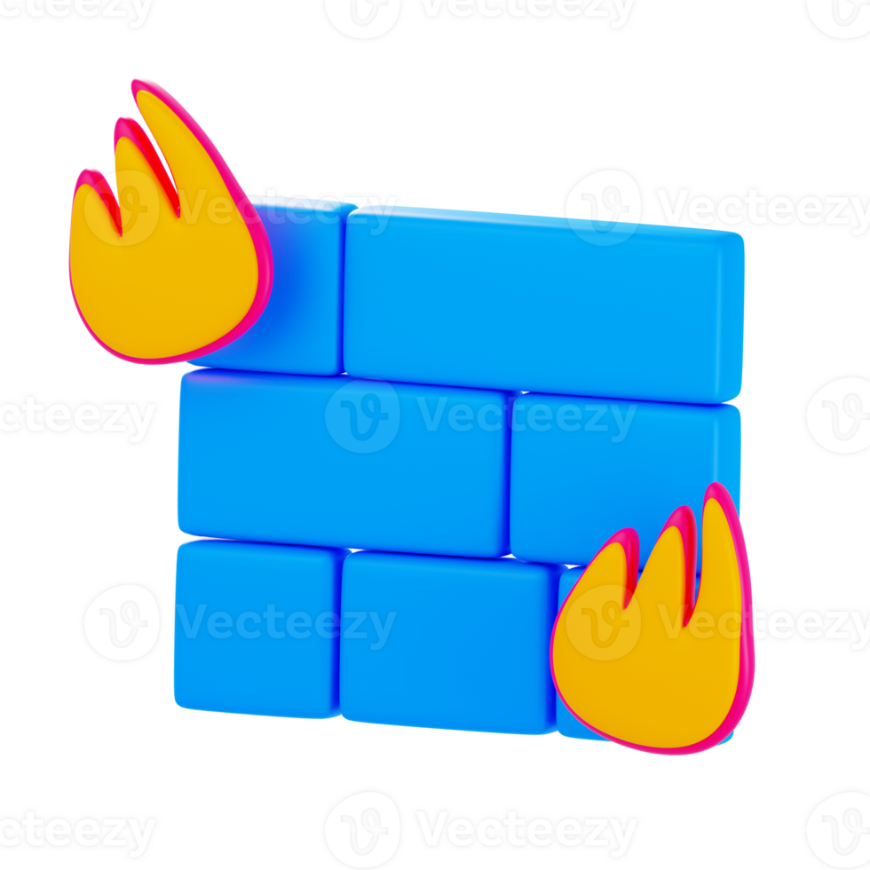 3D Firewall Isolated Icon Illustration png
