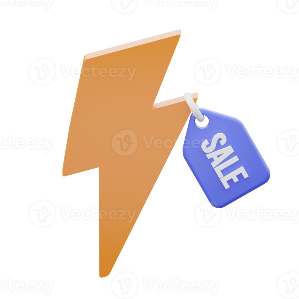 3D Flash Sale Isolated Icon Illustration png