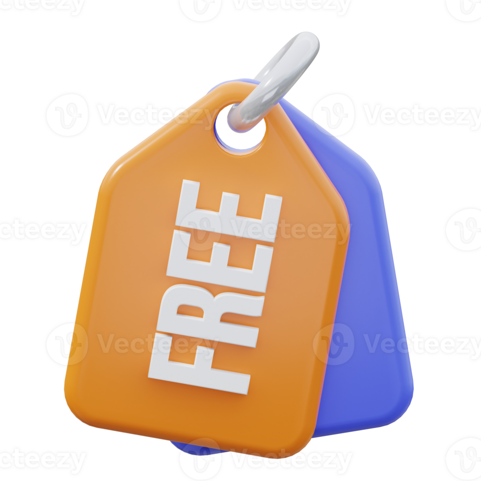 3D Free Tag Isolated Icon Illustration png