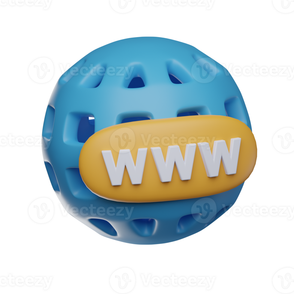 3D Global Domain Isolated Icon Illustration png