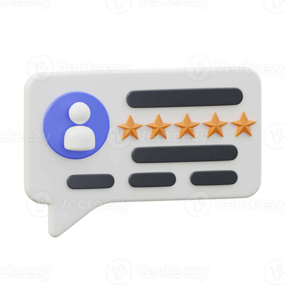 3D Good Review Isolated Icon Illustration png