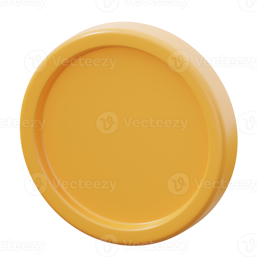 3D Gold Coin Isolated Icon Illustration png